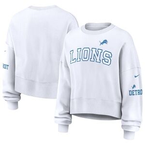 Nike Women's White Detroit Lions Crew Neck Sweater
